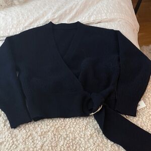 Women's navy Wrap Sweater